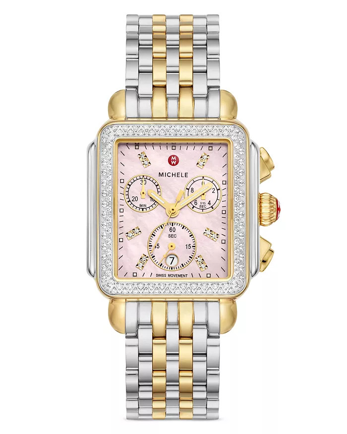 Deco Two Tone 18K Gold Plated Diamond Watch, 33mm x 35mm | Bloomingdale's (US)