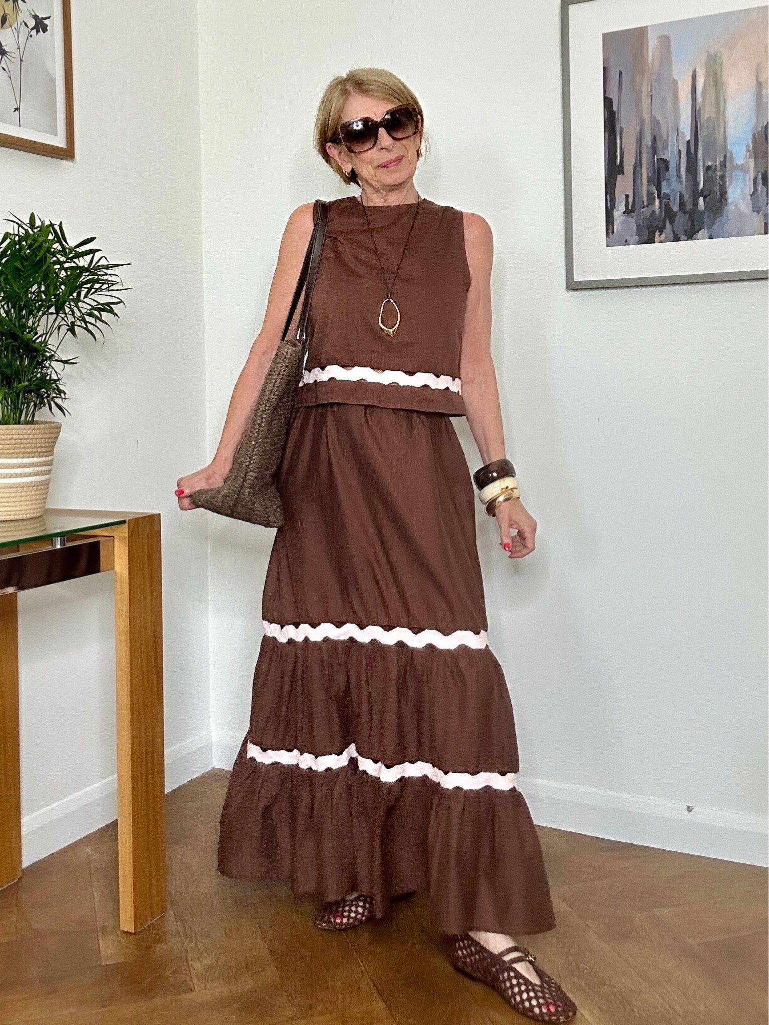 Fab sale find - 100% cotton chocolate brown coord with pretty pale pink ric rac trim.

#LTKsummer #LTKover50style #LTKshoes