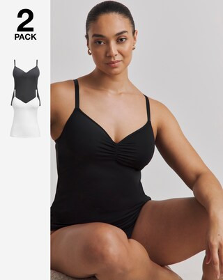 MAGISCULPT (2 Pack) Light Control Smoothing Vests Black/White | Simply Be | Simply Be (UK)