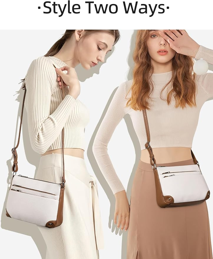 WESTBRONCO Crossbody Bags for Women, Medium Size Shoulder Handbags, Satchel Purse with Multi Zipp... | Amazon (US)