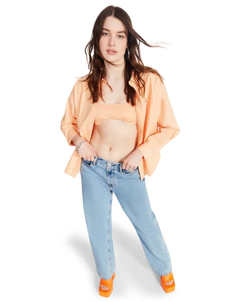 SMOCKED BRA SET ORANGE | Steve Madden (US)