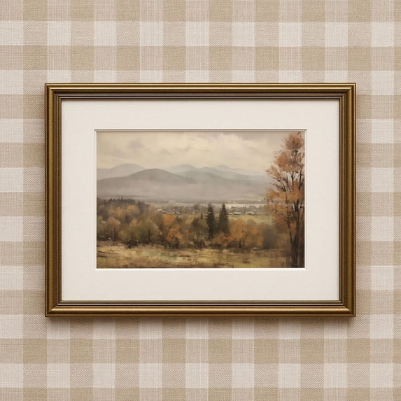 Rustic Autumn Fall Mountain Wall Art Vintage Countryside Wall Art Antique Nature Wall Art Farmhou... | Walmart (US)