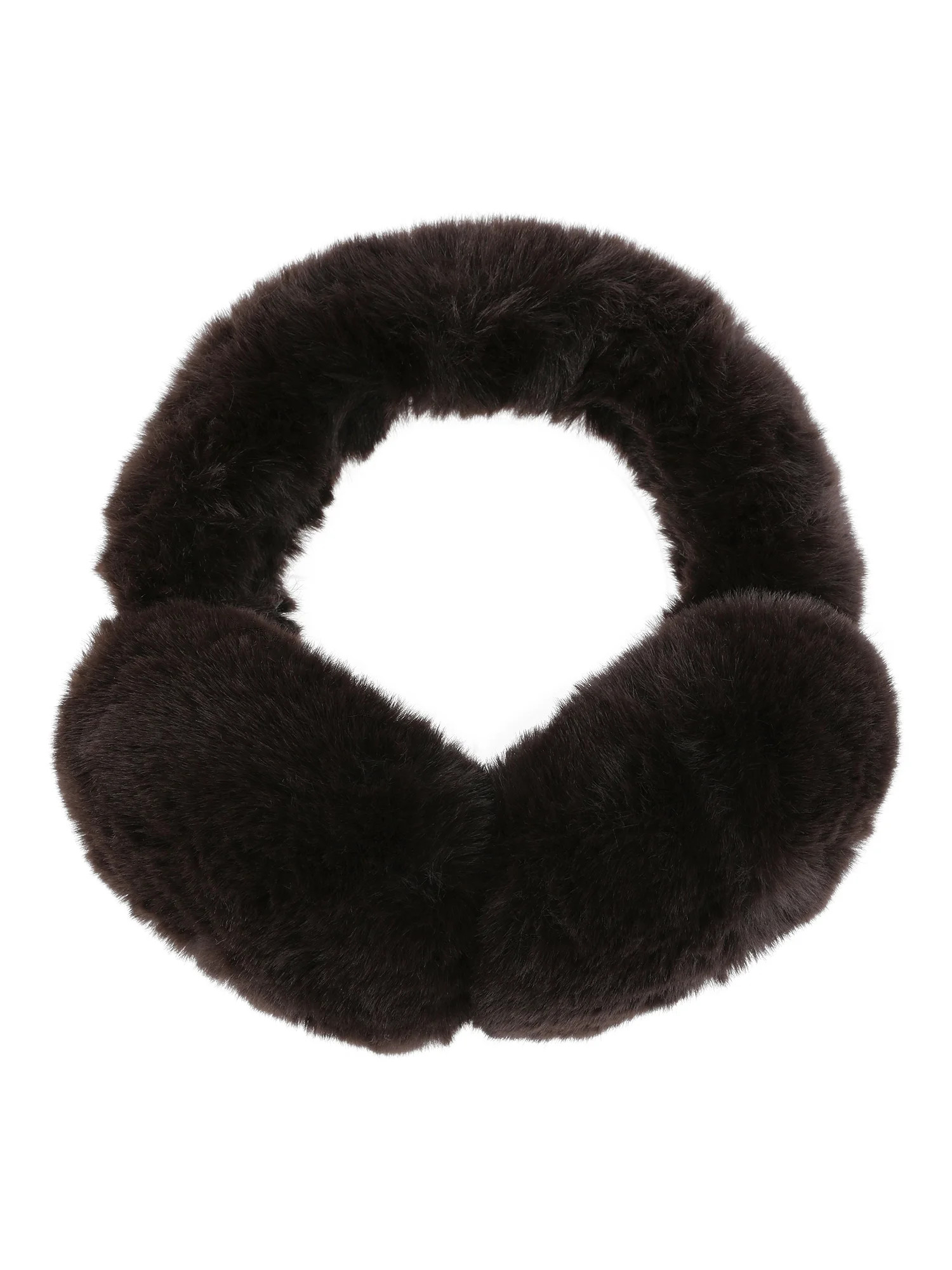 Time and Tru Women's Faux Fur Earmuffs, One Size, Chocolate | Walmart (US)