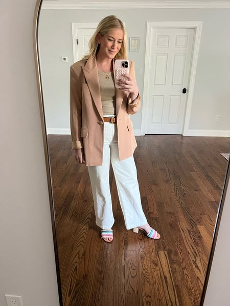 Work / brunch / power mom

Size down for Madewell jeans. I’m a 28 most places and a 26 at Madewell.

Tank is perfection for layering, I own in 3 colors. Wear size S 

Blazer is oversized. Wearing size S 

#LTKworkwear #LTKxMadewell #LTKstyletip
