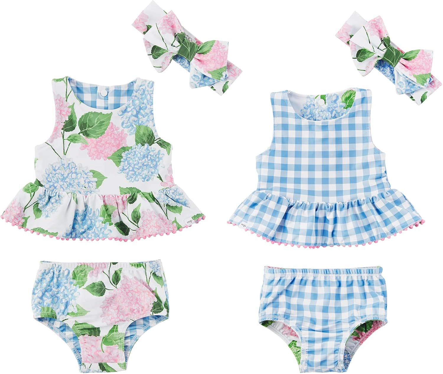 Mud Pie Girls Reversible Swimsuit & Headband Set | Amazon (US)
