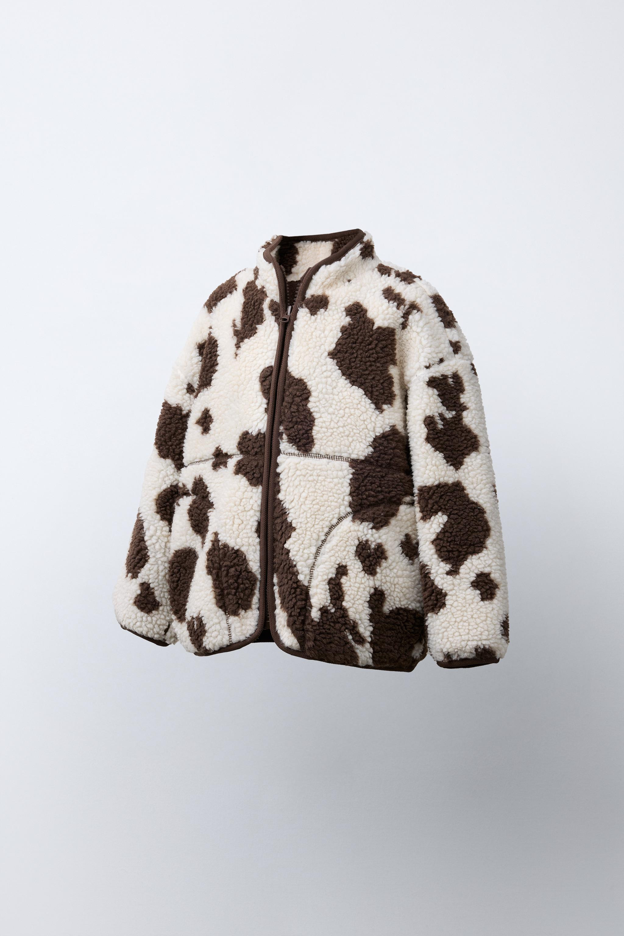 COW PRINT FLEECE JACKET | Zara US