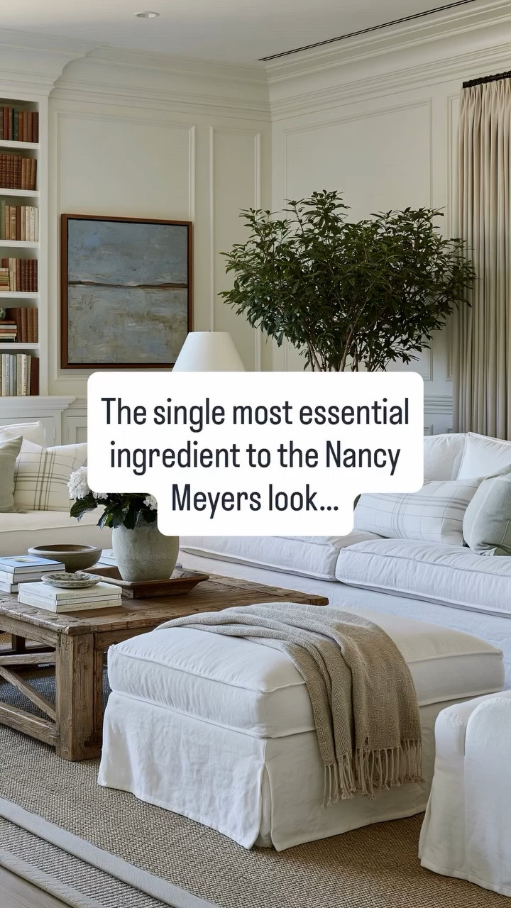 There’s nothing more iconic than the classic white slip covered sofa. The ultimate Nancy Meyers look (think: Something’s Gotta Give living room)! Linking some of my favorites!