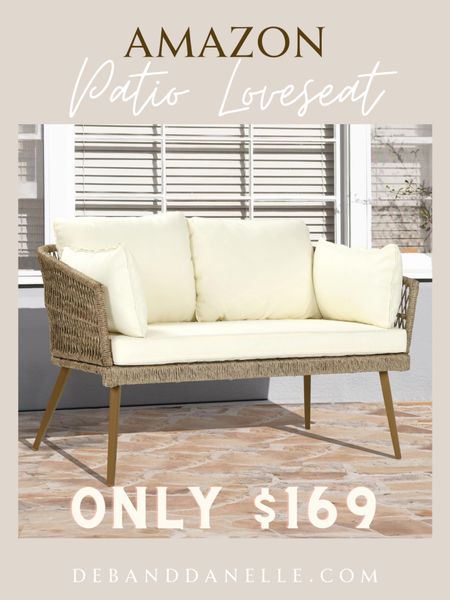 This all-weather rattan patio loveseat is currently $30 off the original price! I love the natural textures and colors. #amazon #salealert #patio #loveseat 

#LTKhome #LTKsalealert