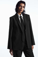 DRAPED-SLEEVE SINGLE-BREASTED WOOL BLAZER | COS UK