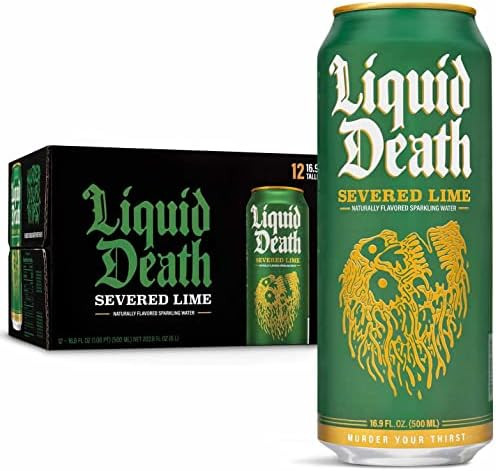 Liquid Death Sparkling Water, Severed Lime 16.9 oz. Tallboys (12-Pack) | Amazon (US)