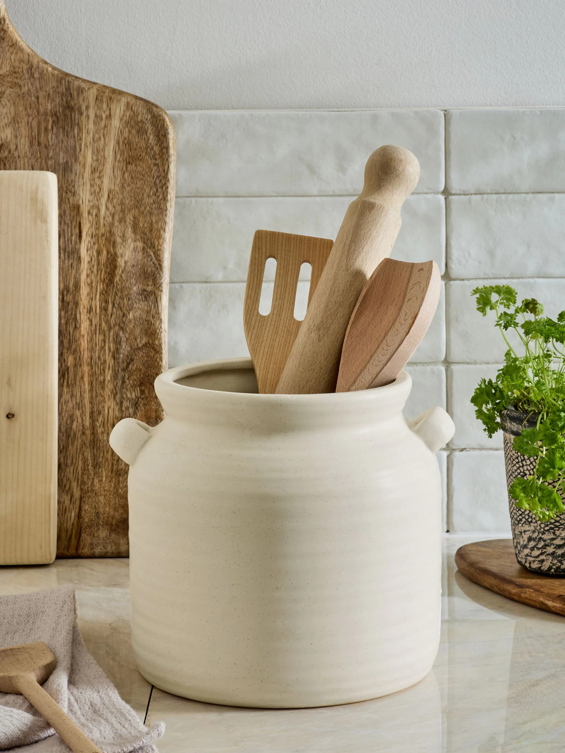 Next Natural Large Ceramic Utensil Pot | Next US