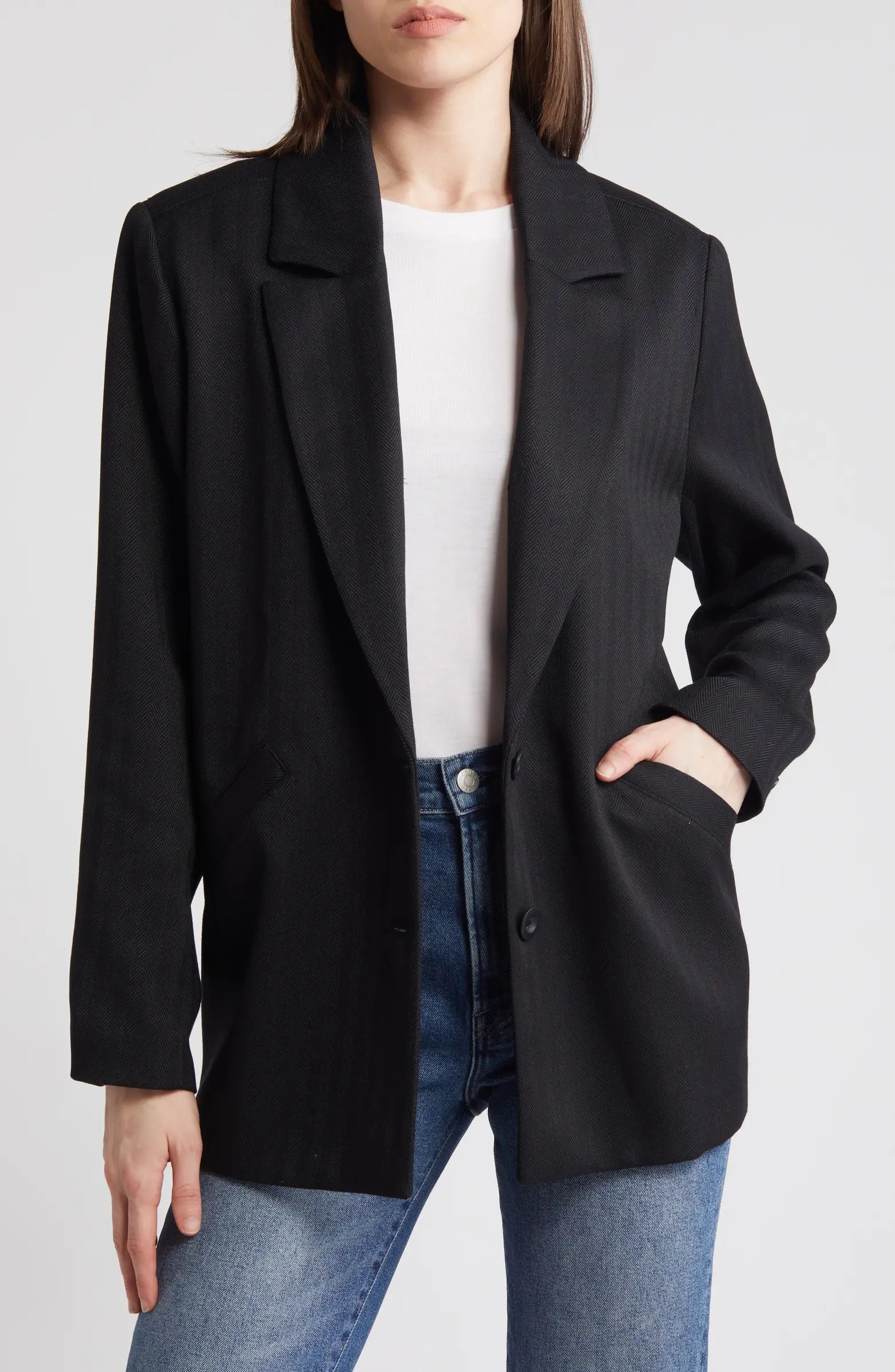 Herringbone Oversize Blazer | Nordstrom