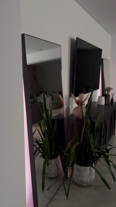 If you’re looking to give your floor mirrors a little something - add strip lights behind! It’s such a cool look! LinkedIn what we used here! 

Lighting, lights, mood lighting, mirrors, Amazon finds, Amazon home 

#LTKhome
