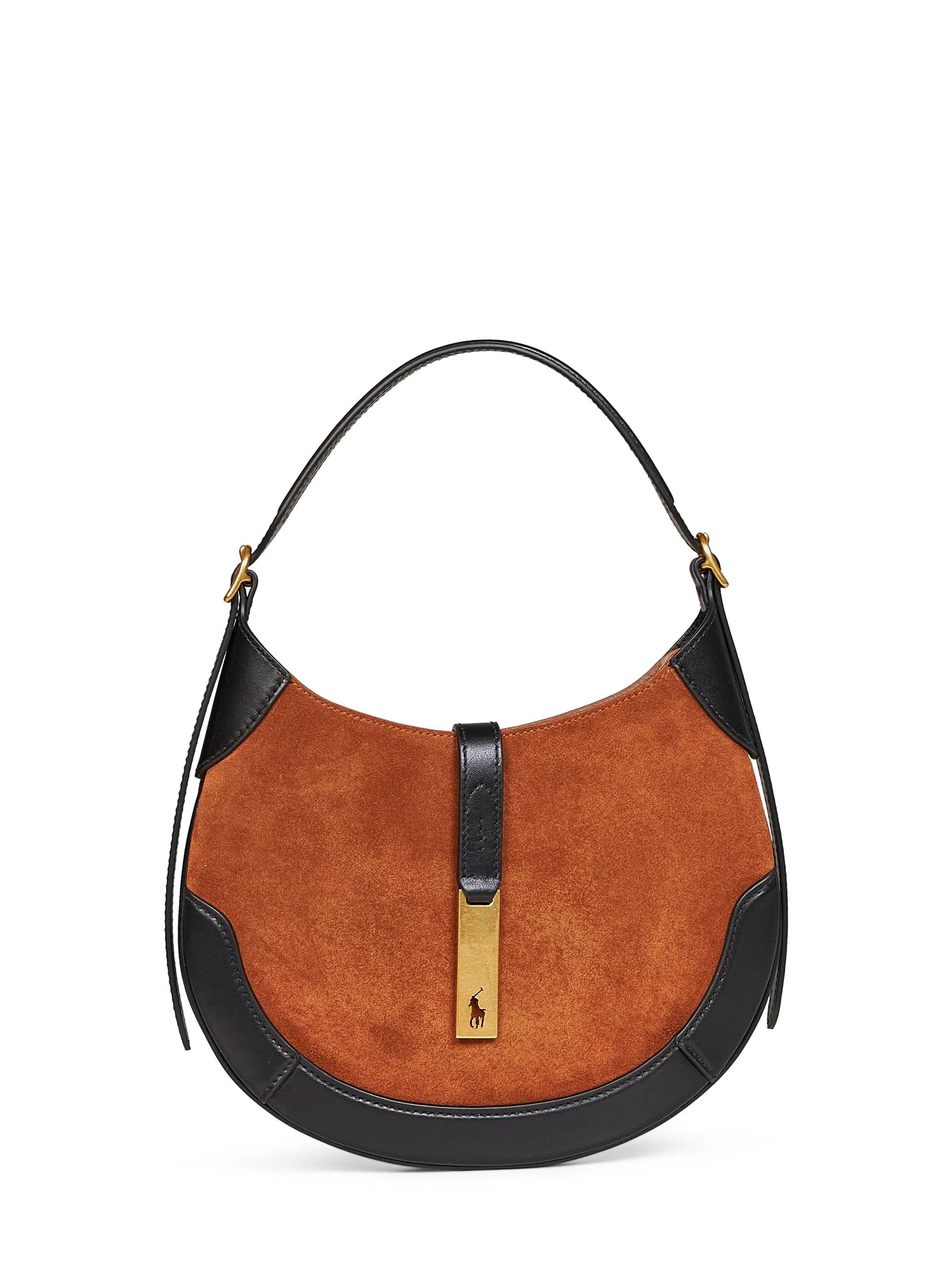 Polo Ralph Lauren Suede & Leather Hobo Shoulder Bag — Brown | Italist Inc.