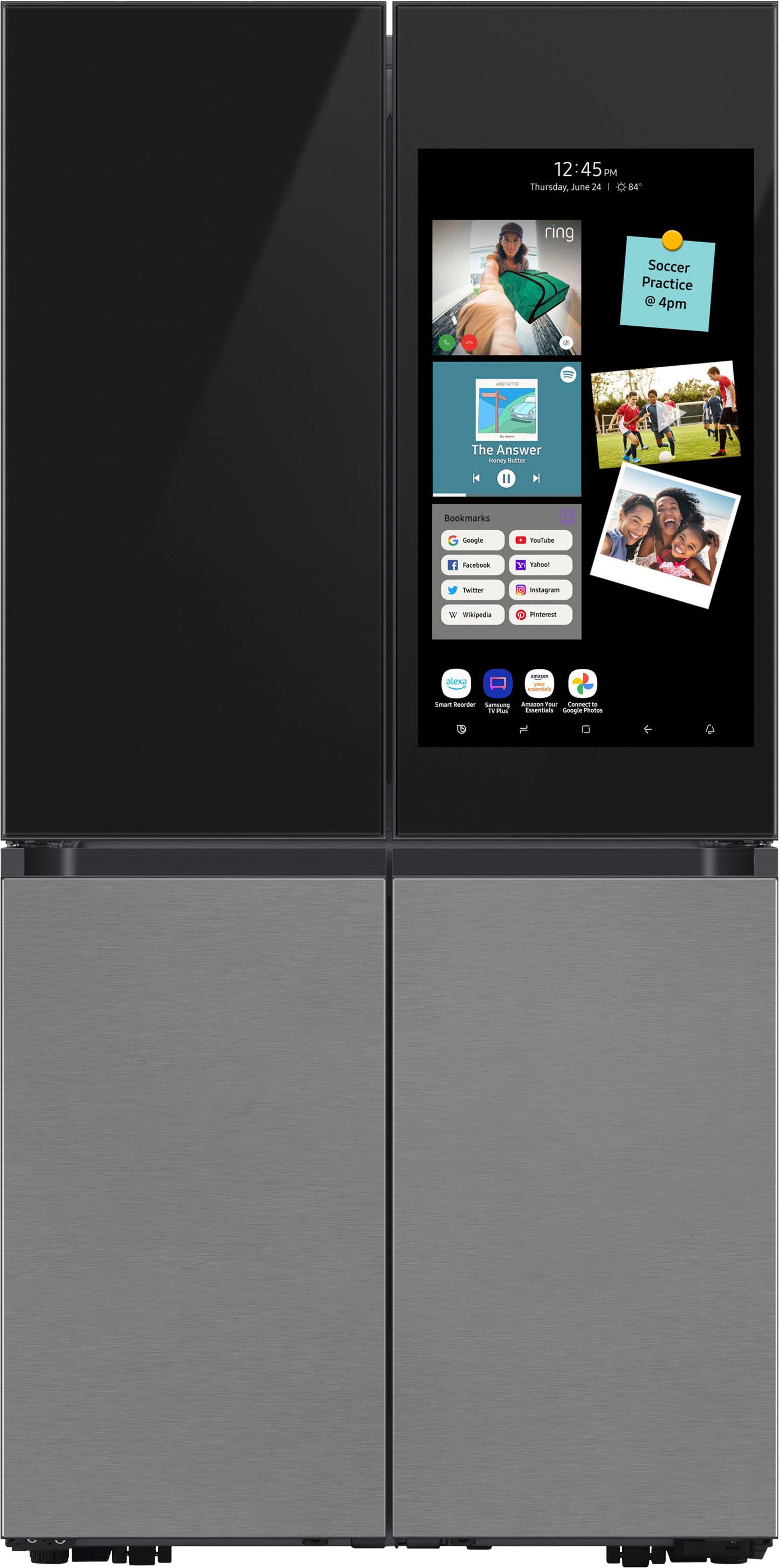 Samsung BESPOKE 29 cu. ft. Flex French Door Smart Refrigerator with Family Hub+ Charcoal Glass To... | Best Buy U.S.