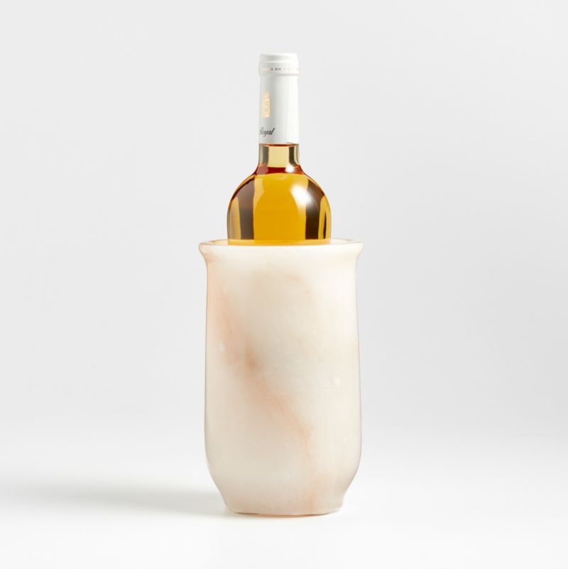 Rosa Alabaster White Wine Cooler by Athena Calderone | Crate & Barrel | Crate & Barrel