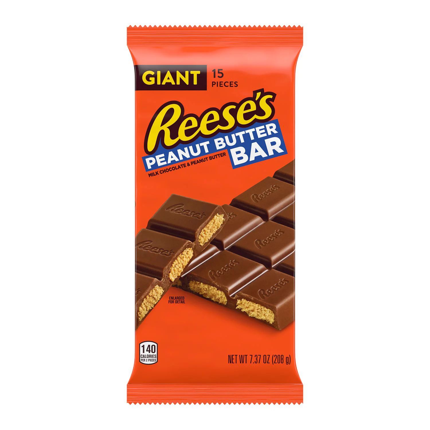 REESE'S, Milk Chocolate filled with REESE'S Peanut Butter Giant Candy, 7.37 oz, Bar (15 Pieces) -... | Walmart (US)