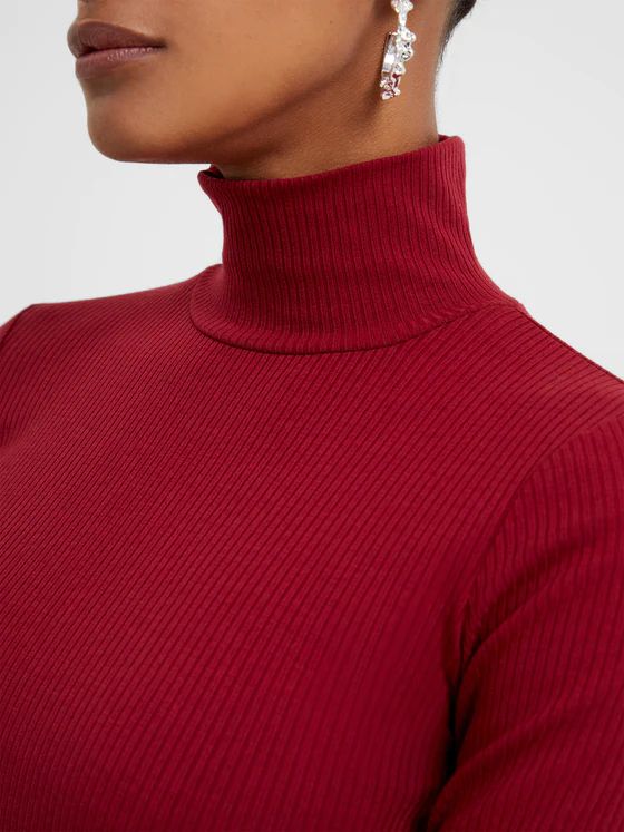 Turtleneck Ribbed Long Sleeve Top | French Connection (UK)