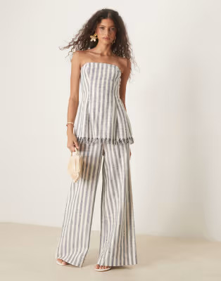 ASOS DESIGN tailored boucle set in blue stripe | ASOS (Global)