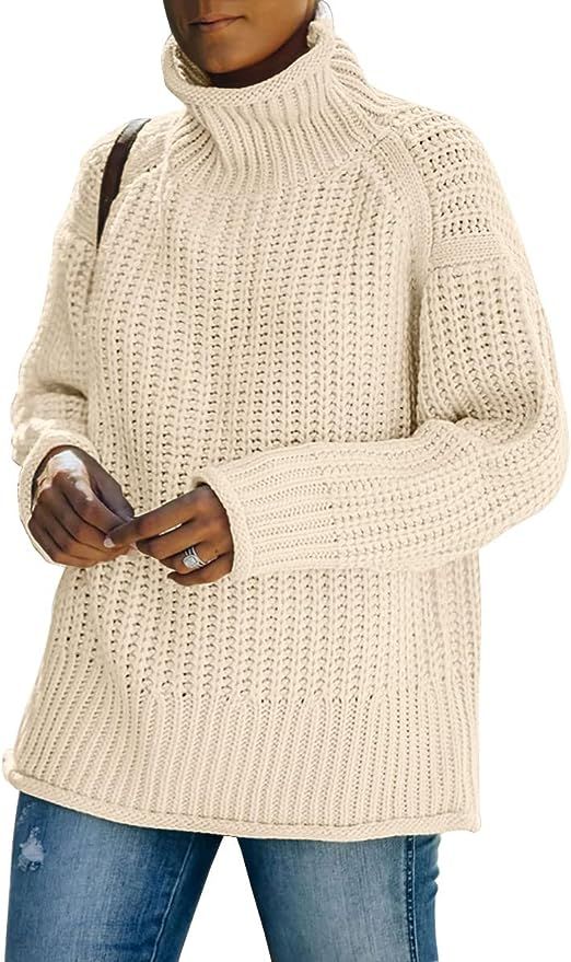 LILLUSORY Women's Turtleneck Chunky Cute Fall Sweaters Trendy Warm Cozy Knit Pullover Winter Swea... | Amazon (US)