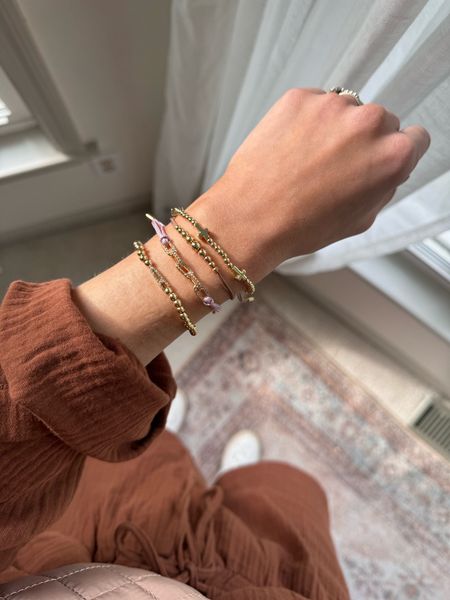 Gold bracelets // bracelet stack // gold jewelry // best friend gift idea // Mother’s Day gift idea 

#LTKSeasonal #LTKGiftGuide #LTKfindsunder50