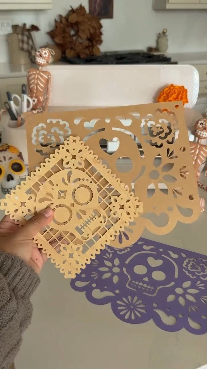 ✨🏵️DIY Día de Muertos Papel Picado 🧡✨

You can comment PAPEL PICADO and I can send you a link to everything I used! 🧡

Making your own papel picado on the Cricut is easier than you think! If you’re using cardstock, you’ll NEED a deep point blade — it’s the only way to get a clean cut all the way through. Pair it with 65lb cardstock and you’ll get the perfect finish. The regular blade works best for 24lb paper. 

I know many of you value the handmade tradition (and I do too!) but for those who don’t have access to artisan papel picado, this is a fun alternative. If you want to try the traditional method, check out my friend @hauz.and.co IG tutorial and the new book by @luisafnavarro @mexicoinmypocket 🧡🍂✨

#DiaDeMuertos #PapelPicado #CricutCrafts #DIYDecor #FallDecor