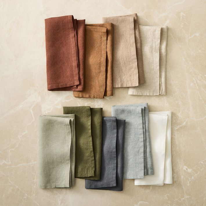 European Linen Napkin, Midnight, 20x20, Set of 4 | West Elm (US)