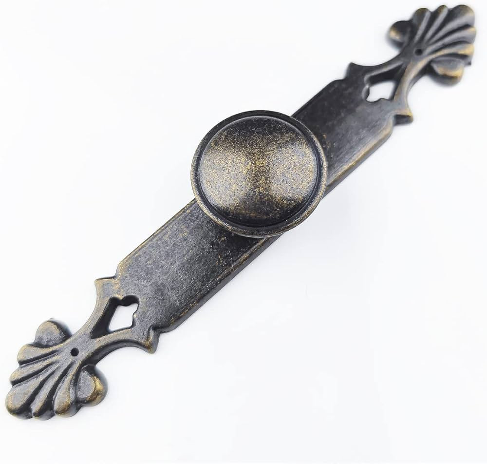 Dark Antique Bronze Dresser Drawer Pulls Handles Back Plate Kitchen Cabinet Knobs Backplates Hand... | Amazon (US)