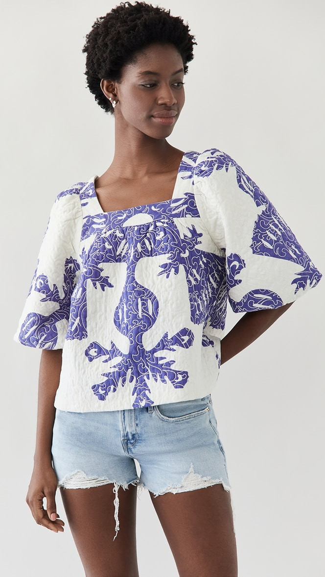 Henrietta Print Puff Sleeve Top | Shopbop