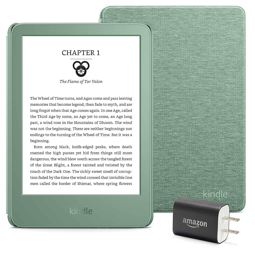 Kindle Essentials Bundle including Kindle (2024 release) - Matcha, Fabric Cover - Matcha, and Pow... | Amazon (US)
