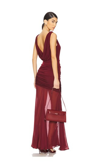 by Marianna Enoa Midi Dress in Maroon | Revolve Clothing (Global)