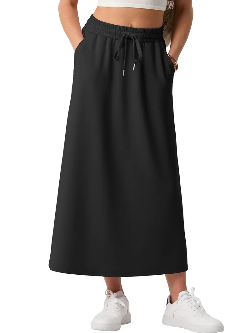 Cueply Long Skirts for Women Casual Summer 2026 Spring Flowy A Line Maxi Skirt with Pockets | Walmart (US)