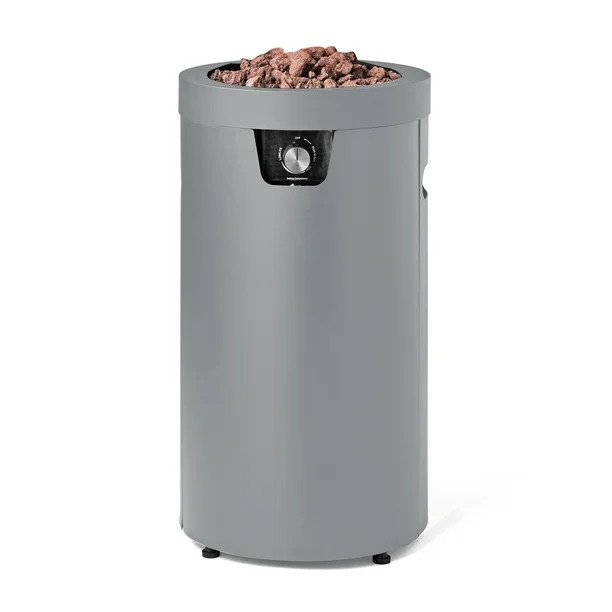 Mainstays 28-inch Tall Column Propane Gas Outdoor Fire Pit, Concrete Gray Finish - Walmart.com | Walmart (US)