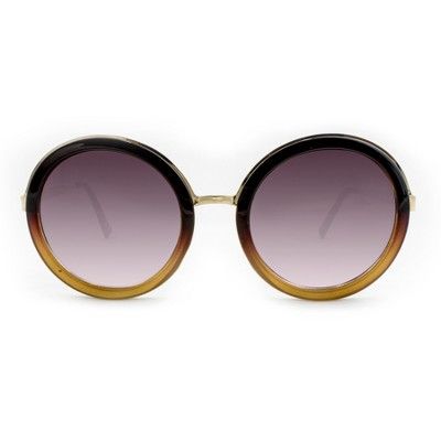 Women's Round Sunglasses with Ombre Frame - A New Day™ Brown | Target