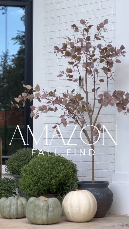Amazon faux tree perfect for a fall front porch or as indoor decor! Currently in stock but always sells out quickly! I love using a faux element outdoors for lower maintenance, and pairing with real mums and pumpkins!

#LTKSeasonal #LTKstyletip #LTKhome