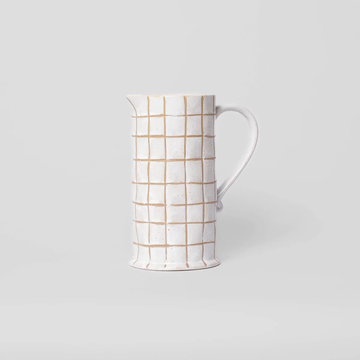 Stoneware Pitcher with Grid Pattern | Stoffer Home