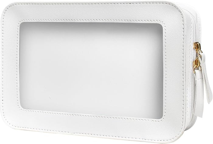 Clear Makeup Bags, TSA Approved Toiletry Bag with Zipper, Clear Makeup Organizer Fit Carry-on Tra... | Amazon (US)