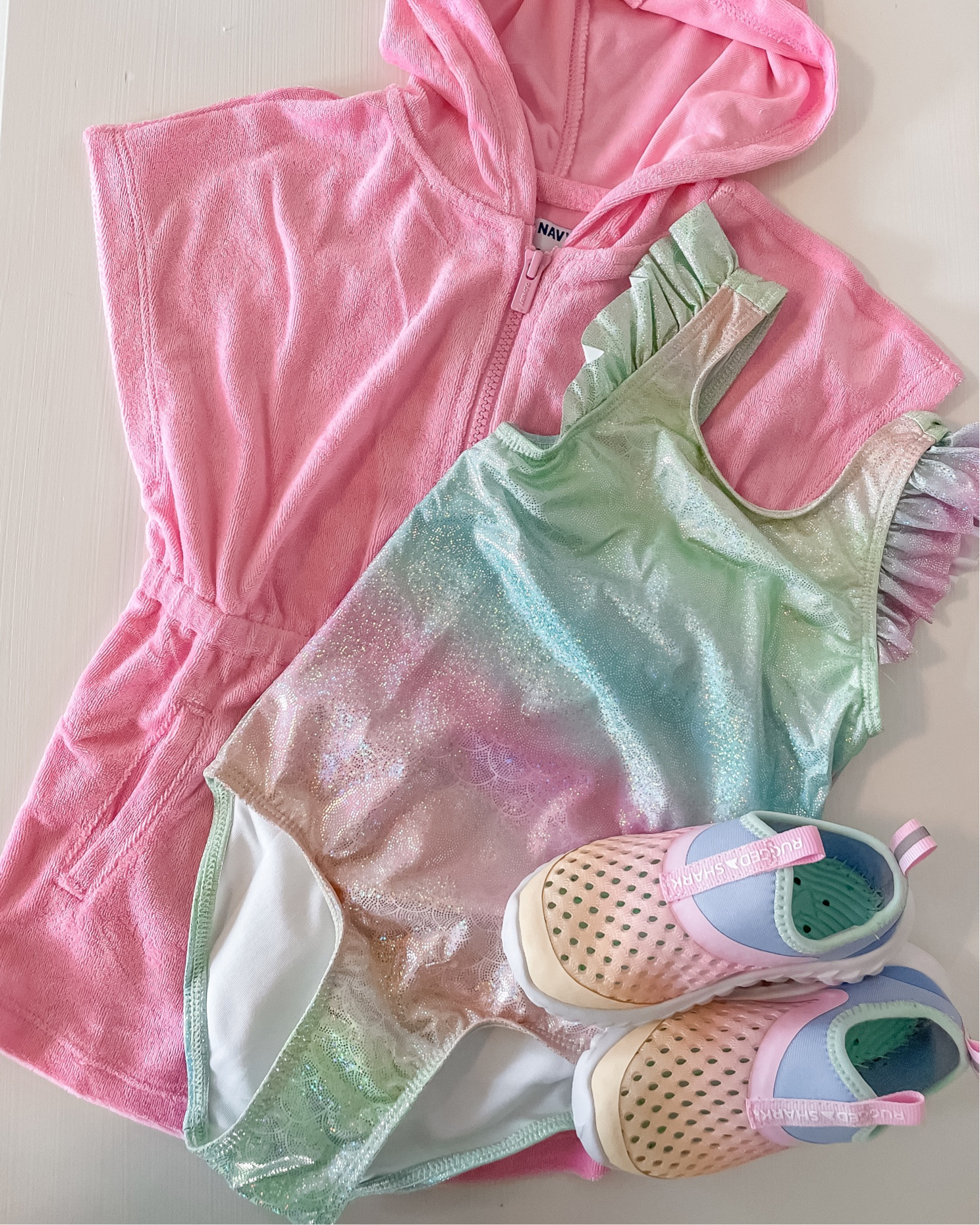 Toddler girl swimsuit, coverup, and water shoes. Fits TTS

#LTKfamily #LTKSeasonal #LTKkids