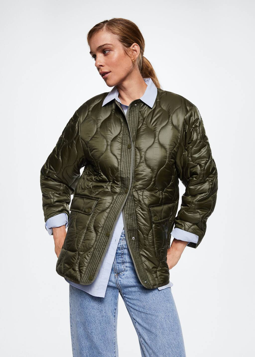 Oversize quilted coat -  Women | Mango USA | MANGO (US)