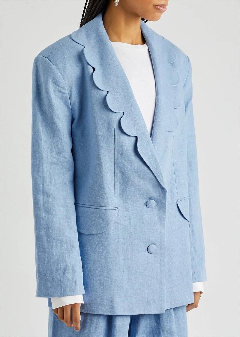 Sleeper Dynasty Blue Linen Suit Wide Leg Trousers & Blazer | Small | New | £400  | eBay | eBay UK