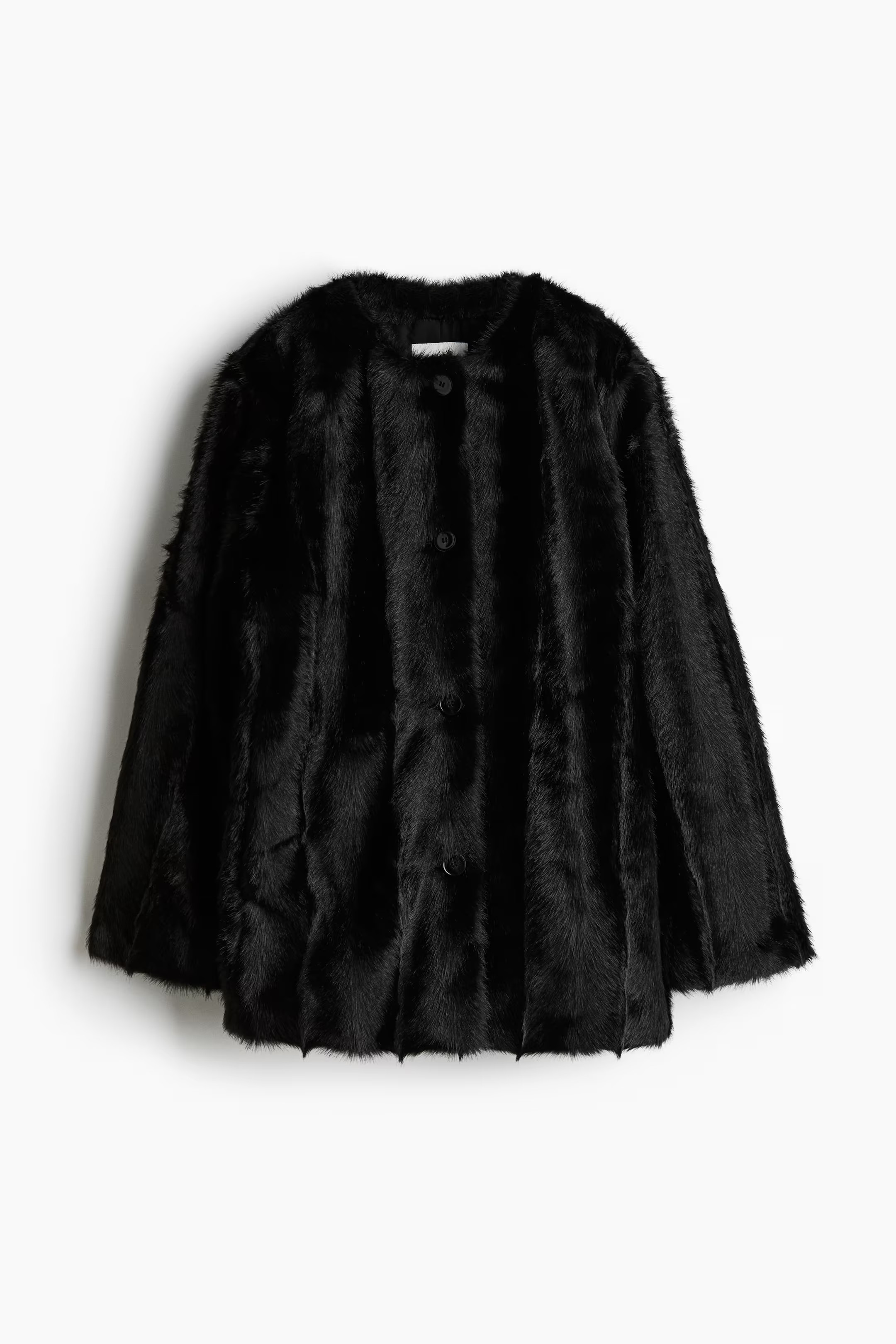 Fluffy jacket - Black - Ladies | H&M GB | H&M (UK, MY, IN, SG, PH, TW, HK)