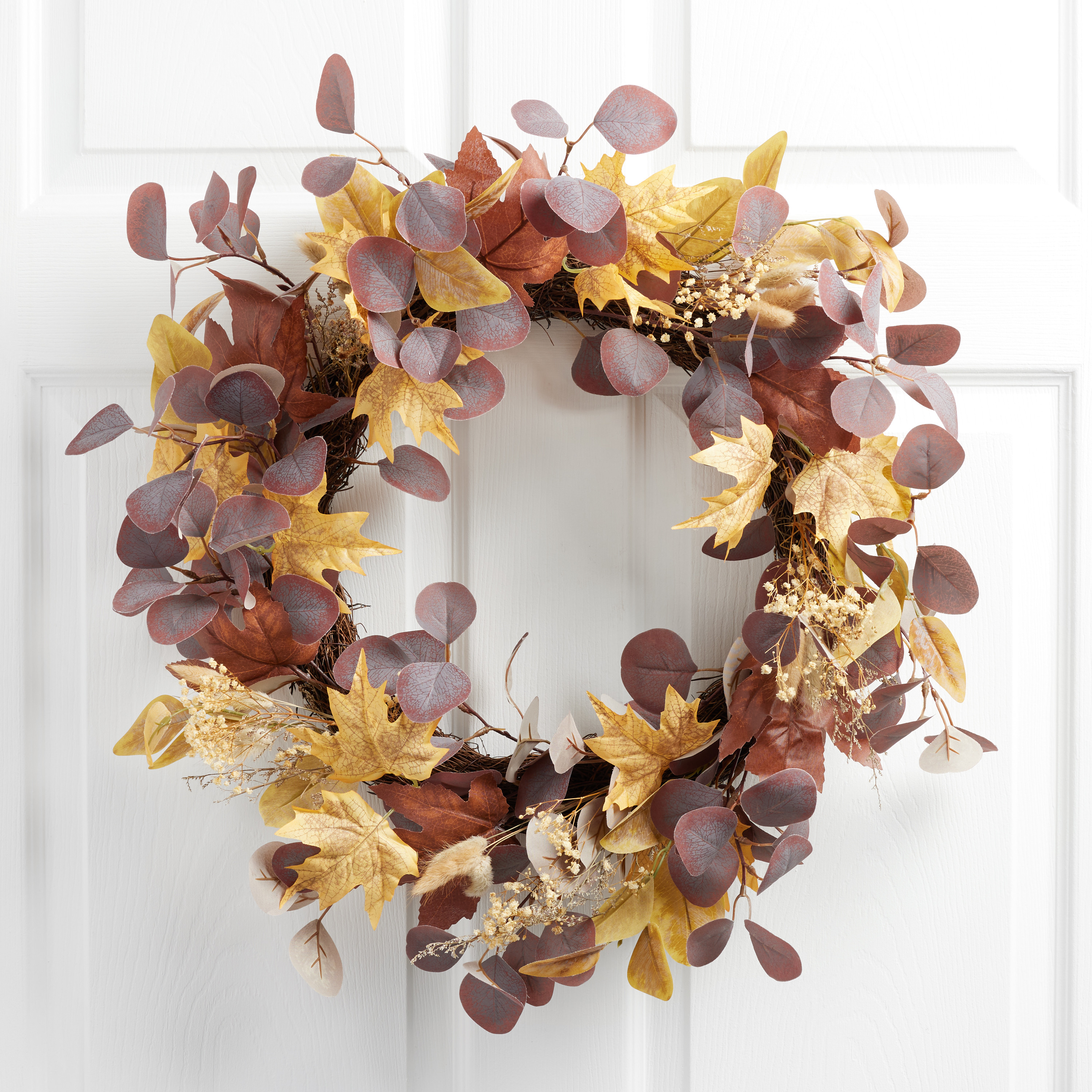 Purple Faux Eucalyptus Harvest Wreath | World Market