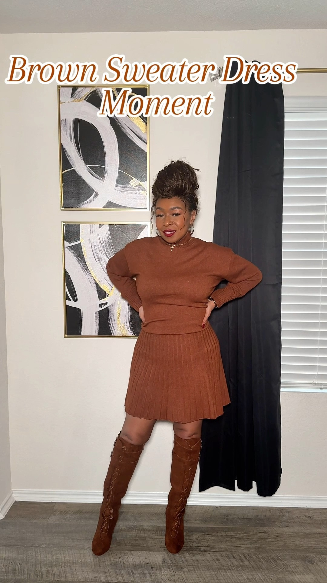 Brown sweater dress (or 2 piece set) season is my favorite kind of season 🤎
Effortless, elevated, and always in rotation. This is the kind of piece that works for brunch, meetings, or a last-minute dinner plan—just add boots and a statement bag and you’re set. Classic silhouettes + rich neutrals never miss.

Set: medium

#StyleOver40 #SweaterDressSeason #EffortlessStyle #FallFashion #ElevatedBasics

#LTKWorkwear #LTKootd #LTKHoliday