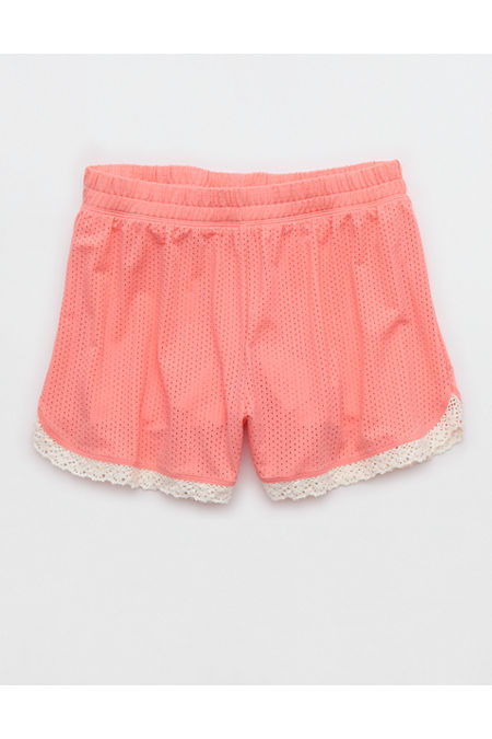 OFFLINE By Aerie Mesh Lace Short Women's Wild Peach XXS | Aerie