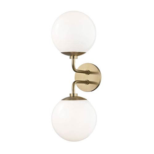 Mitzi By Hudson Valley Lighting Stella Aged Brass 7 Inch Two Light Wall Sconce H105102 Agb | Bell... | Bellacor