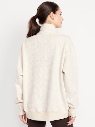 Dynamic Fleece Oversized Textured Tunic Sweatshirt | Old Navy (US)