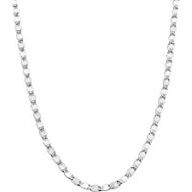 Miabella 925 Sterling Silver Italian Sparkle Mirror Link Chain Necklace for Women Teen Girls, Made i | Amazon (US)
