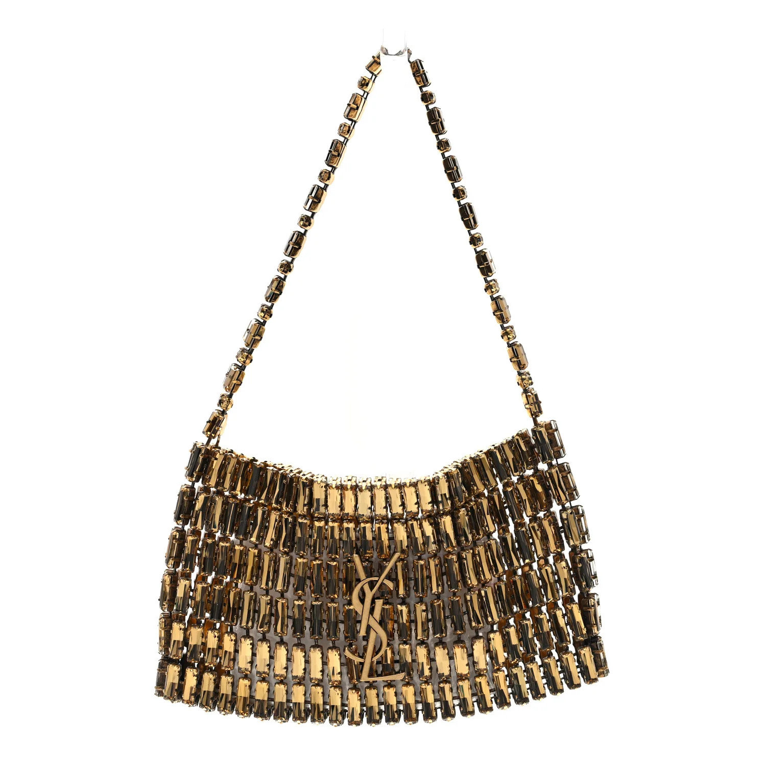 Saint Laurent Crystal Embellished Minaudiere Small Bag Bronze 1752637 | FASHIONPHILE (US)