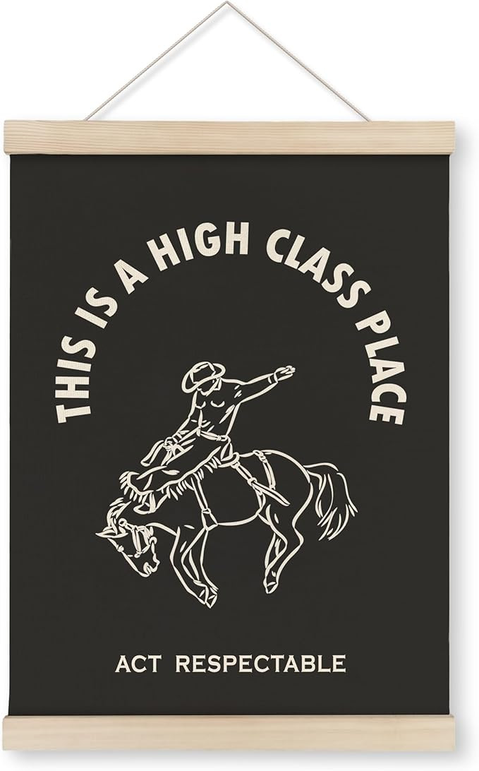 HRQKO Southwestern High Class Place Act Respectable Poster Hanger Frame, Western Wall Art, Modern... | Amazon (US)