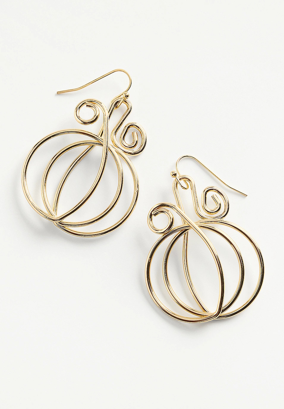 Gold Wire Pumpkin Drop Earrings | Maurices